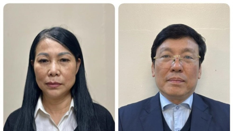 Bị can Hoàng Thị Thúy Lan, cựu Bí thư Tỉnh ủy Vĩnh Phúc và Lê Duy Thành, cựu Chủ tịch UBND tỉnh Vĩnh Phúc. (Nguồn: Bộ Công an)