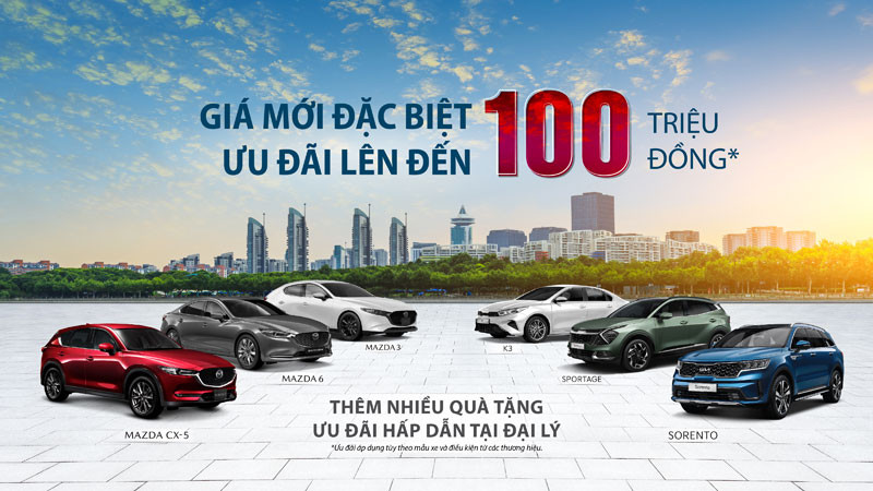 THACO AUTO công bố giá bán mới và tăng ưu đãi cho các dòng xe Kia và Mazda 