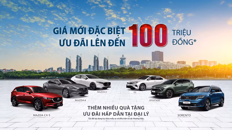 THACO AUTO công bố giá bán mới và tăng ưu đãi cho các dòng xe Kia và Mazda 