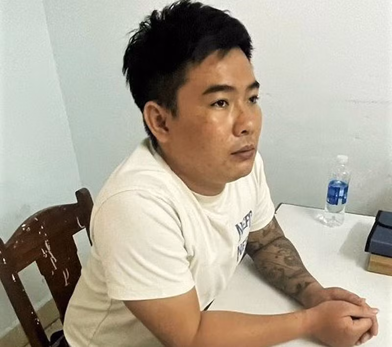 Đối tượng Nguyễn Hữu Phúc tại Cơ quan Công an. (Ảnh: Công an cung cấp)