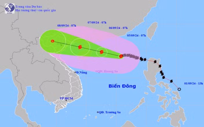 Sáng 5/9, bão số 3 đã đi vào Biển Đông với sức gió rất lớn.
