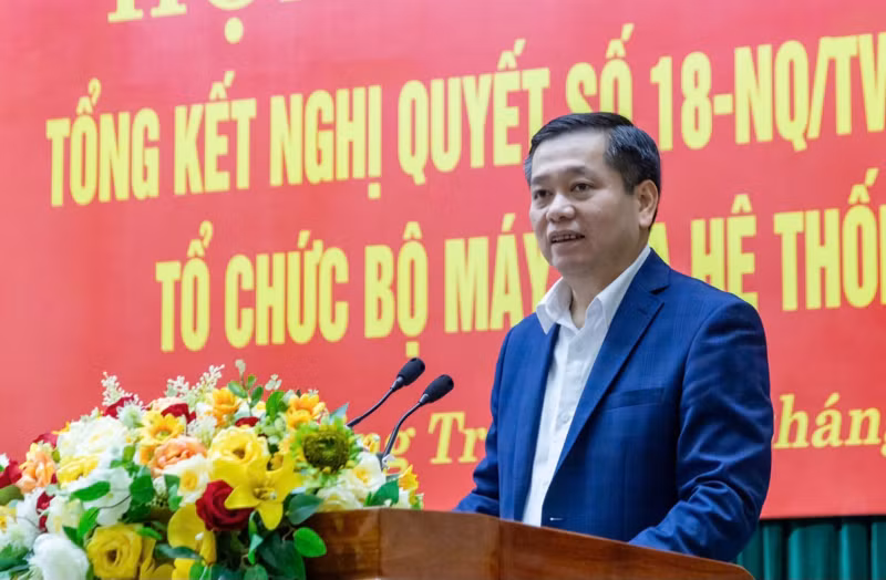 Ủy viên dự khuyết Trung ương Đảng, Bí thư Tỉnh ủy Quảng Trị Nguyễn Long Hải phát biểu chỉ đạo.