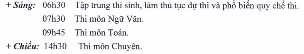 Lịch chi tiết các buổi thi Kỳ thi vào lớp 10 Trường trung học phổ thông chuyên Sư phạm