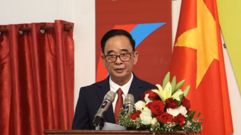 Chủ tịch Hội Khmer-Việt Nam tại Campuchia Sim Chy chia sẻ ý kiến.