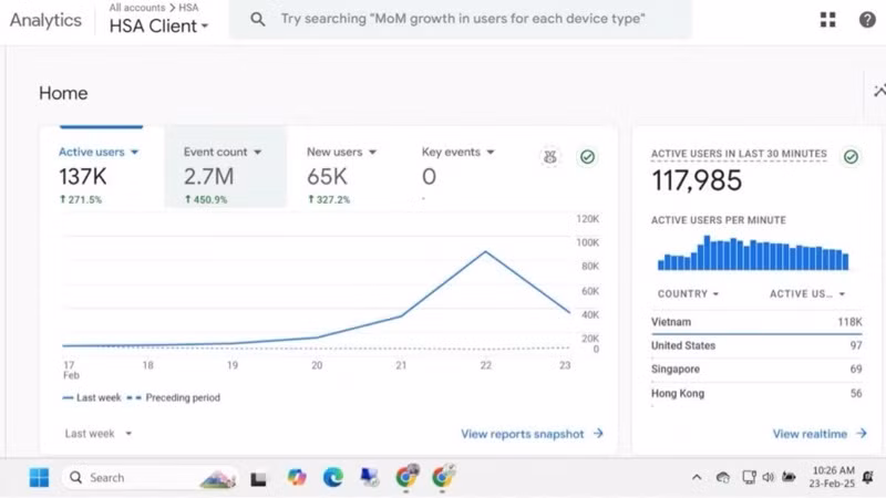 Lượng truy cập cao khiến hệ thống đăng ký thi Đánh giá năng lực năm 2025. bị treo trong khoảng 2 giờ đồng hồ. (Ảnh: Nhà trường cung cấp)