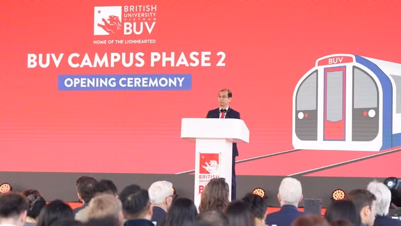 Phó Cục trưởng Hợp tác Quốc tế, Bộ Giáo dục và Đào tạo Nguyễn Tiến Dũng phát biểu tại sự kiện.