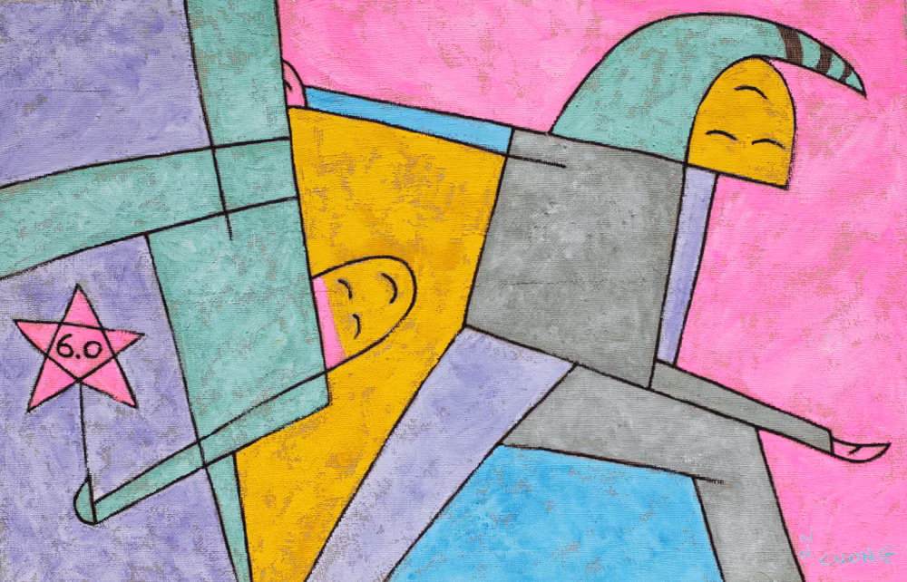 Một tác phẩm của họa sĩ Lê Thiết Cương tại Triển lãm "Thu 6.0".