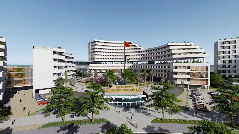 Công trình Học viện Chính sách và Phát triển (cơ sở An Khánh) do UDIC thi công.