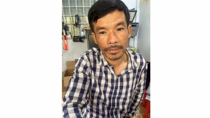 Đối tượng Sản tại cơ quan Công an.