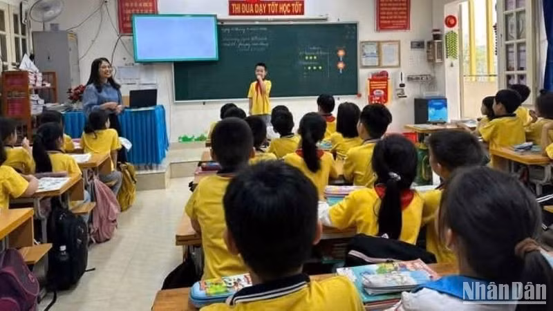 Một tiết học kỹ năng sống tại Trường tiểu học Kim Đồng (thành phố Thái Bình, tỉnh Thái Bình).