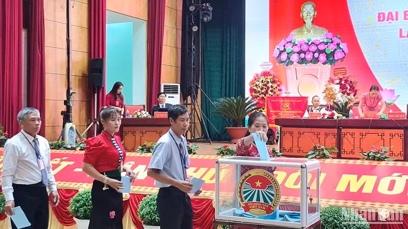 Đại hội tiến hành bỏ phiếu bầu Ban chấp hành và Ủy viên Ban thường vụ Hội nông dân tỉnh Đắk Nông khóa V, nhiệm kỳ 2023-2028.