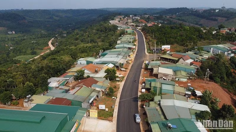 Diện mạo mới xã An toàn khu Quảng Trực nơi biên giới huyện Tuy Đức, tỉnh Đắk Nông.