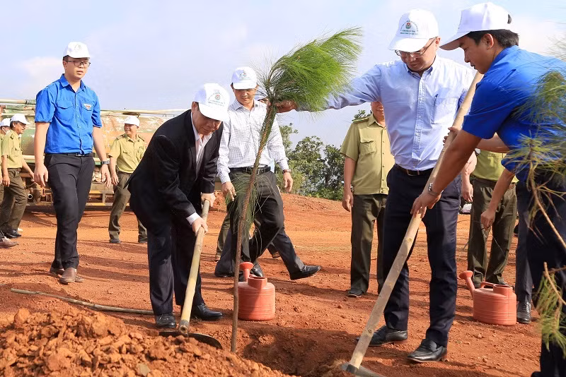 Ngay sau lễ phát động, các đại biểu và nhân dân trên địa bàn thành phố Gia Nghĩa đã tiến hành trồng 1.000 cây xanh chung quanh Tượng đài N’Trang Lơng.