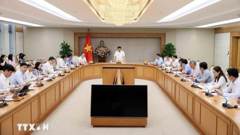 Phó Thủ tướng Nguyễn Chí Dũng, Tổ trưởng Tổ chỉ đạo số 7 phát biểu. (Ảnh: An Đăng/TTXVN) 