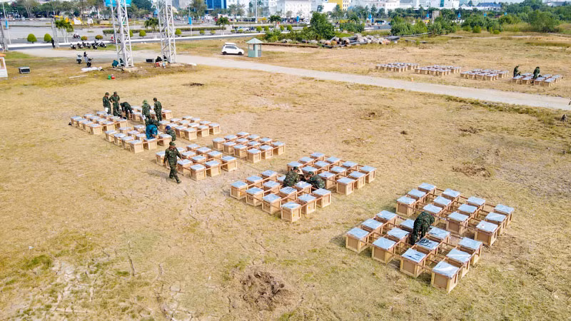 Pháo hoa sẽ được bắn tại Trung tâm sinh hoạt cộng đồng thành phố Rạch Giá (quảng trường Trần Quang Khải) vào 22 giờ tối 9/2 (đêm 30 Tết).