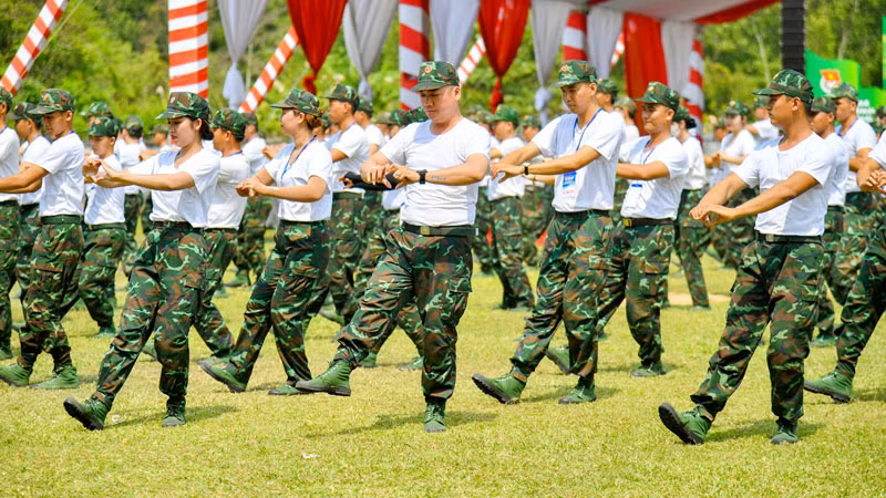 Các đơn vị về tham gia hội trại.