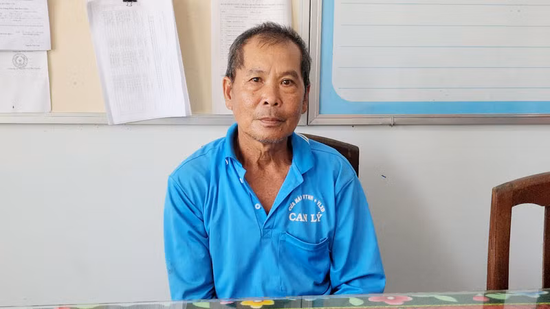 Ông Nguyễn Văn Kịch tại cơ quan công an.