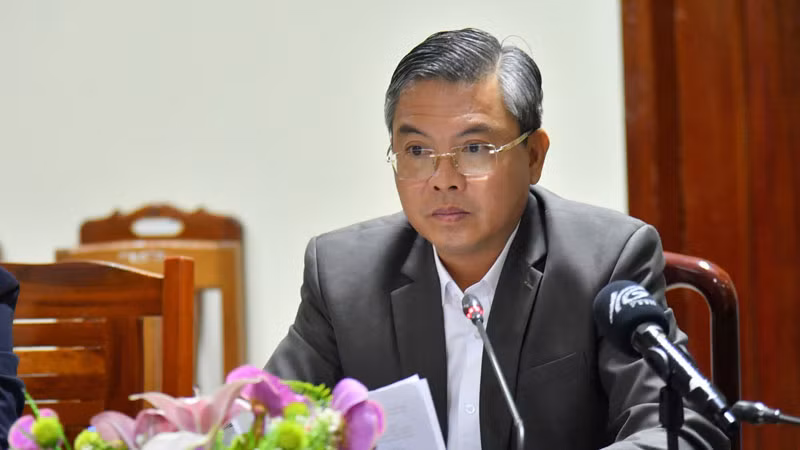 Phó Chủ tịch Ủy ban nhân dân tỉnh Kiên Giang Nguyễn Lưu Trung phát biểu.