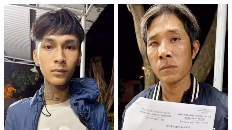 Đối tượng Trác Huỳnh An Thành (bên trái) và Trác Huỳnh An Trung.