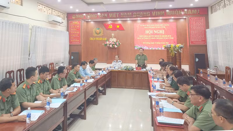 Hội nghị công bố thành lập Tổ điều tra, xác minh rà soát tình hình mất tín hiệu VMS tỉnh Kiên Giang.