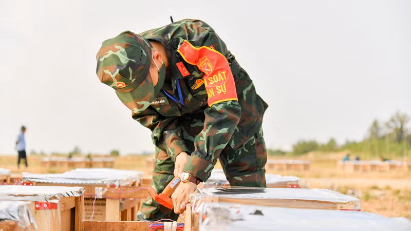 Cận cảnh dàn pháo hoa trên địa bàn thành phố Rạch Giá.