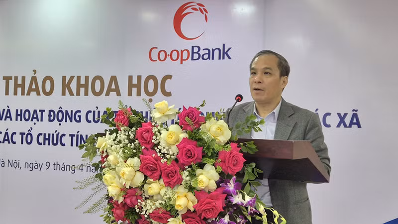 Phó Thống đốc Ngân hàng Nhà nước Đoàn Thái Sơn phát biểu tại hội thảo.