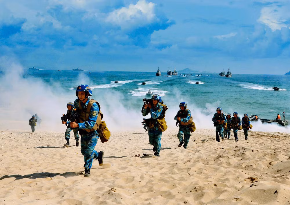 Huấn luyện sát với phương án tác chiến biển, đảo. (Ảnh: PTB)