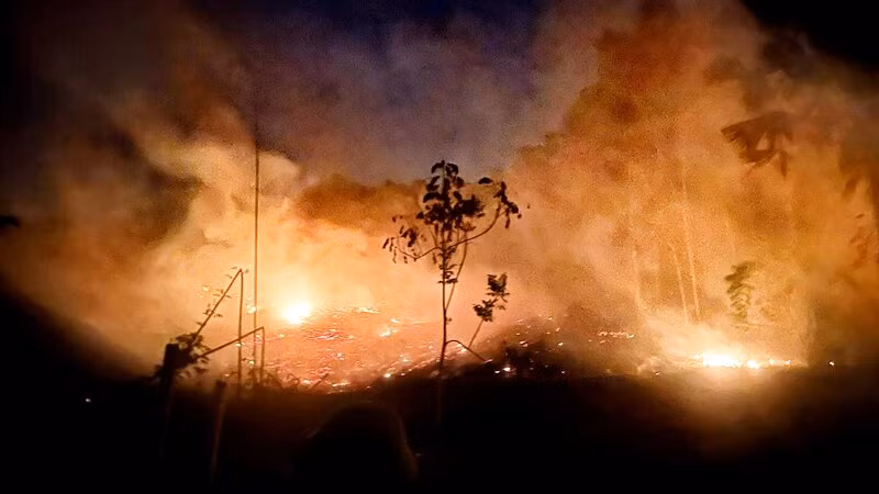 Đám cháy rừng ở xã Tiên Hội được khống chế sau 2 giờ.