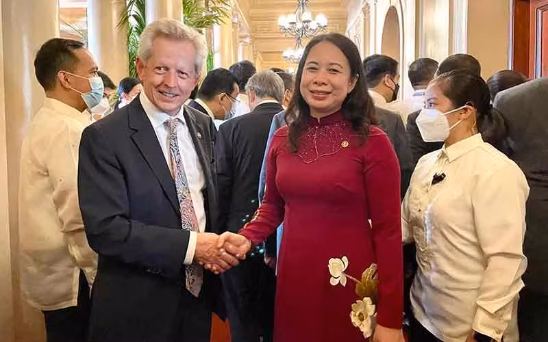 Phó Chủ tịch nước Võ Thị Ánh Xuân hội kiến Tổng thống Philippines -0