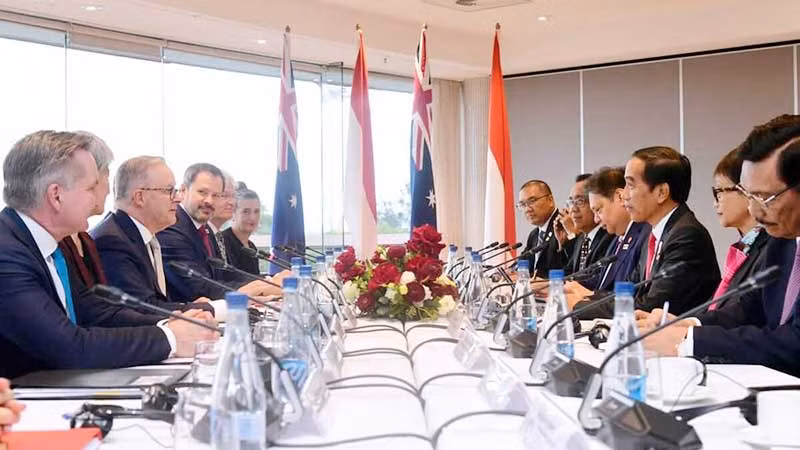 Hội nghị các nhà lãnh đạo Australia-Indonesia tại Sydney. (Ảnh KOMPAS.ID)