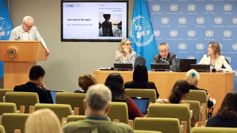 Liên hợp quốc công bố báo cáo SDG năm 2023. (Ảnh TÂN HOA XÃ)