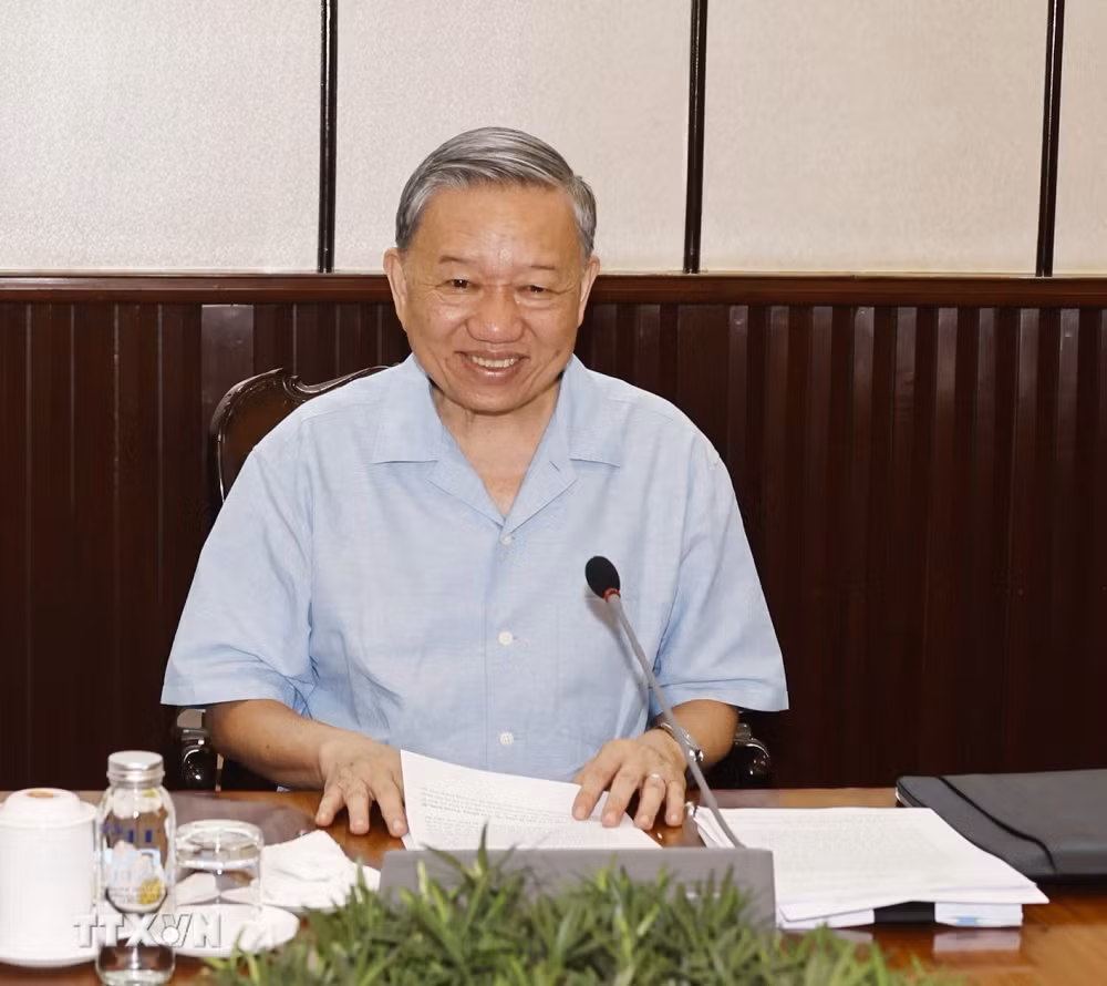 Tổng Bí thư, Chủ tịch nước Tô Lâm phát biểu tại cuộc họp lãnh đạo chủ chốt.