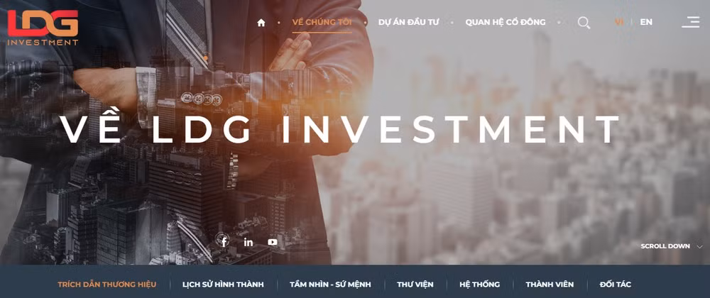 Trang web Công ty CP Đầu tư LDG