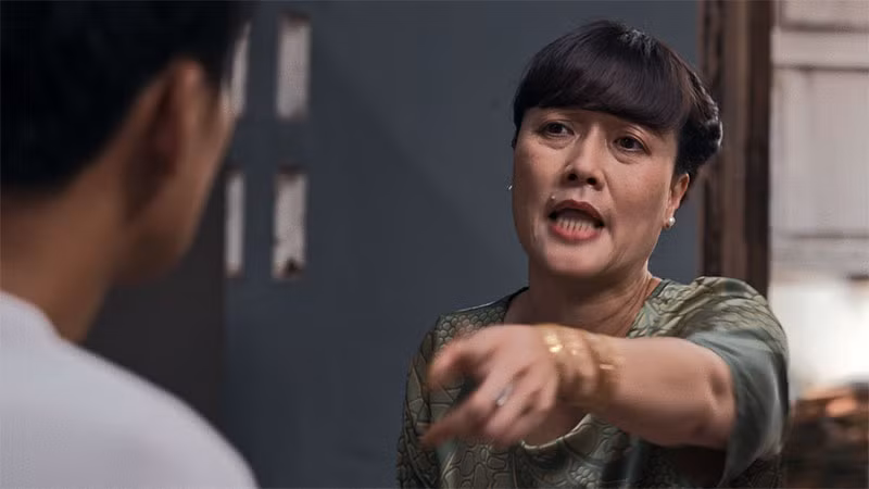 Nghệ sĩ Vân Dung trong một cảnh quay.