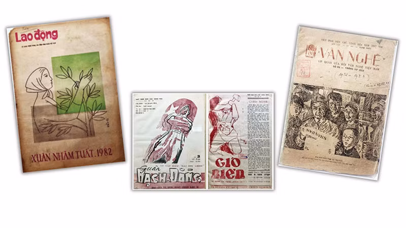 Một số tranh minh họa và bìa sách của nhạc sĩ Văn Cao.