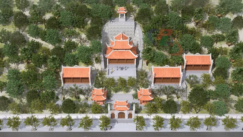 Phối cảnh tôn tạo, trùng tu đền Đuổm, xã Động Đạt, huyện Phú Lương, tỉnh Thái Nguyên.