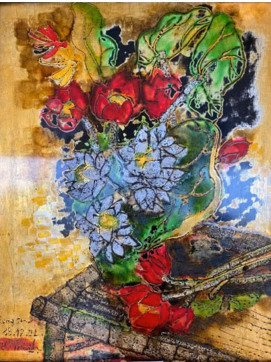 Hoa sen vàng. Tranh: Văn Dương Thành.