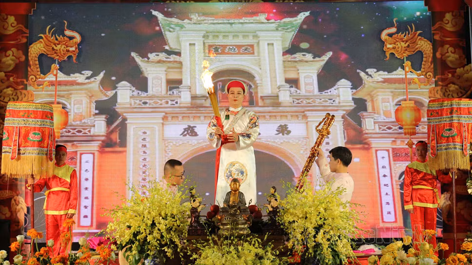 Một giá hầu dự thi của CLB Văn ca chúc thánh Bắc Ninh. (Ảnh: Báo Bắc Ninh)