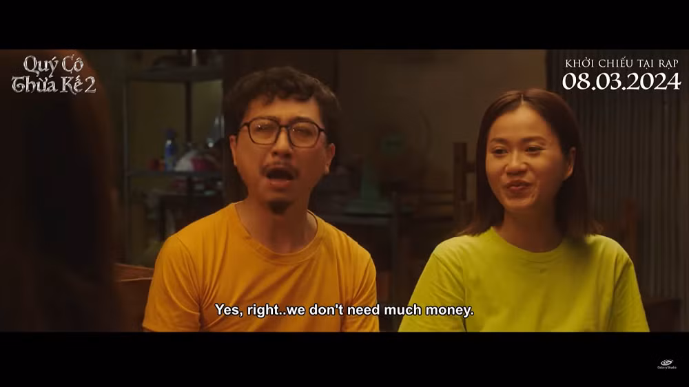 Vợ chồng diễn viên Lâm Vỹ Dạ - Hứa Minh Đạt trong trailer phim.