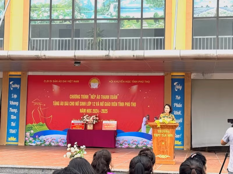 Bà Nguyễn Thị Thanh Tâm phát biểu tại sự kiện.