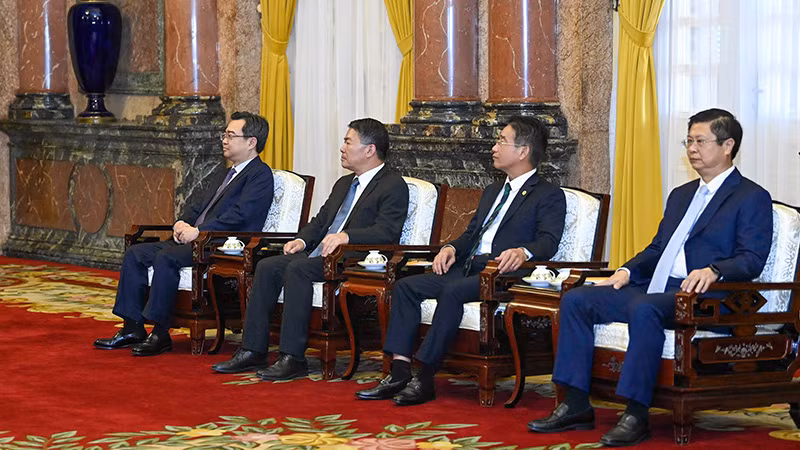 Các đại biểu Việt Nam dự buổi tiếp.