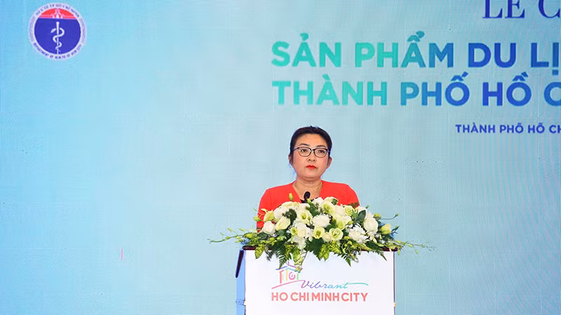 Bà Bùi Thị Ngọc Hiếu, Phó Giám đốc Sở Du lịch TP Hồ Chí Minh phát biểu tại buổi công bố.