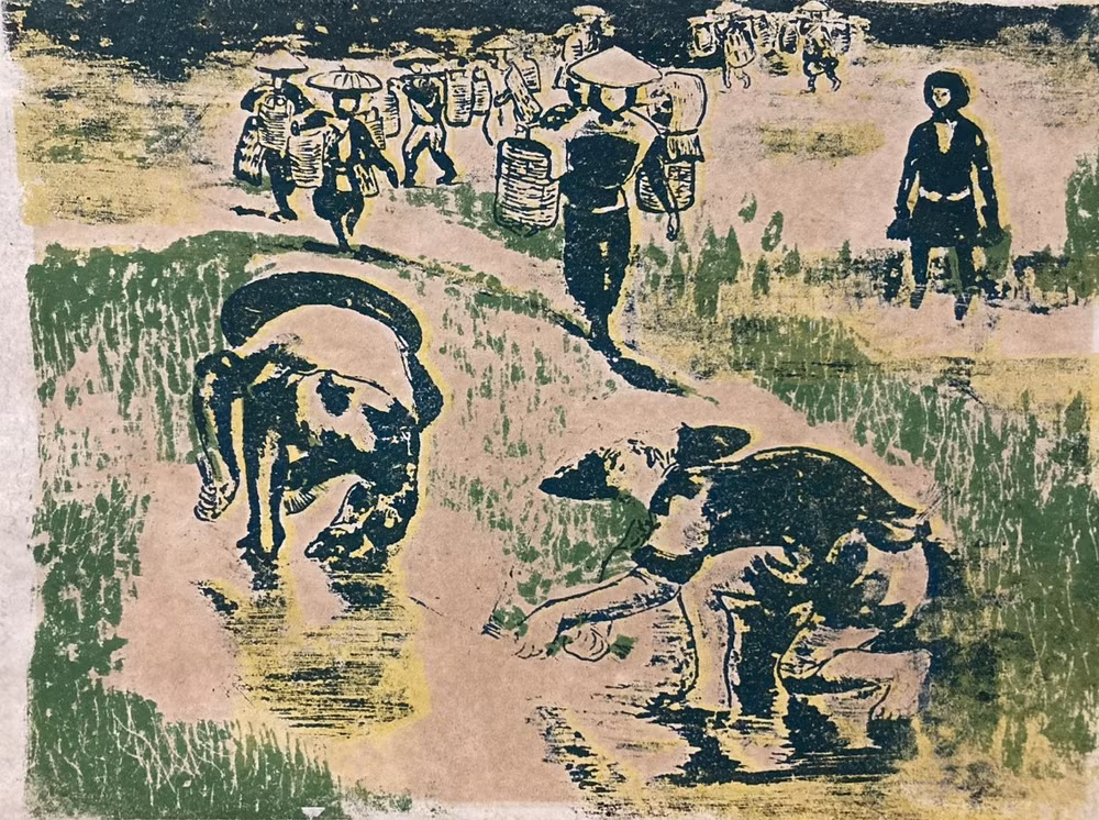 Đi cấy. (Nguyễn Văn Tỵ, 1954)
