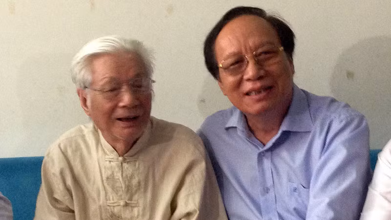 GS, NSND Trần Bảng và NSND Lê Tiến Thọ năm 2018.