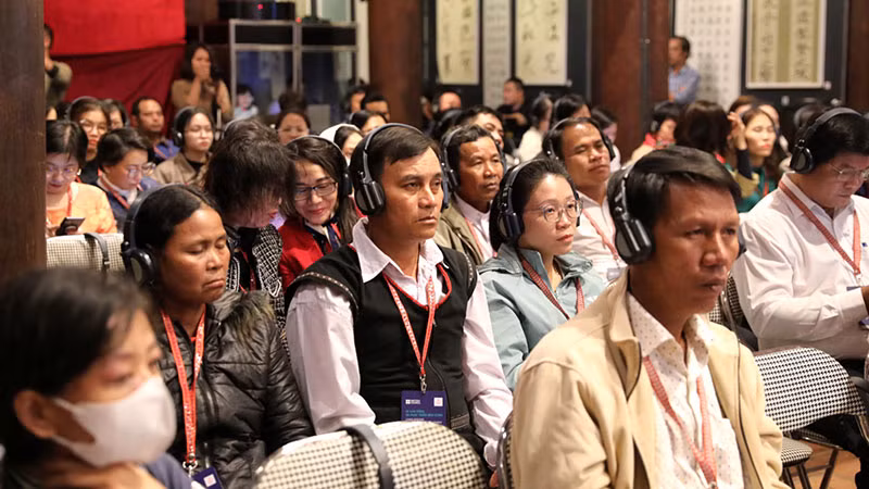 Hội thảo có sự tham gia của các cộng đồng thực hành, gìn giữ di sản tại một số địa phương.