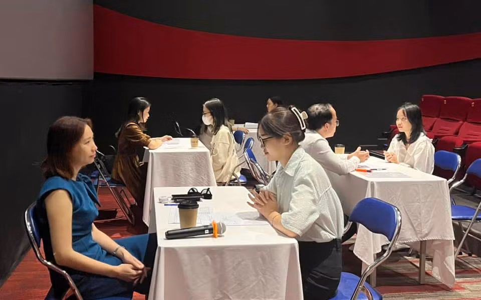 Một buổi tuyển chọn tình nguyện viên cho Liên hoan phim. (Ảnh: Cục Điện ảnh)