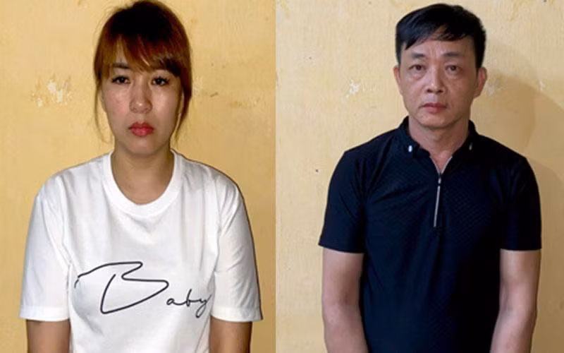 Bị can Phan Thị Hồng và Văn Duy Dương.