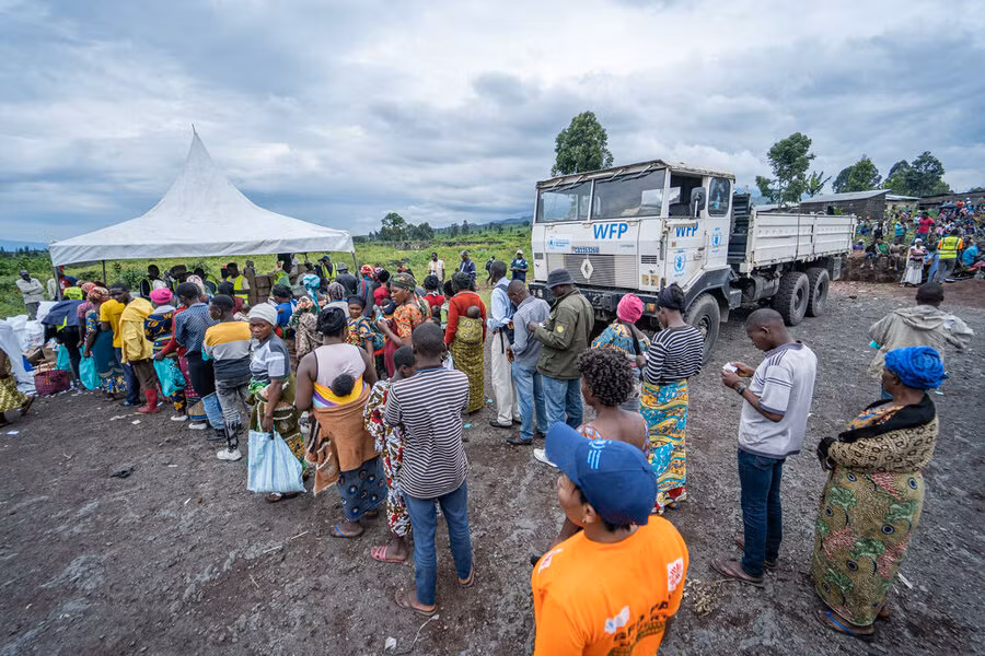 Hỗ trợ lương thực cho người dân Congo. Ảnh: WFP