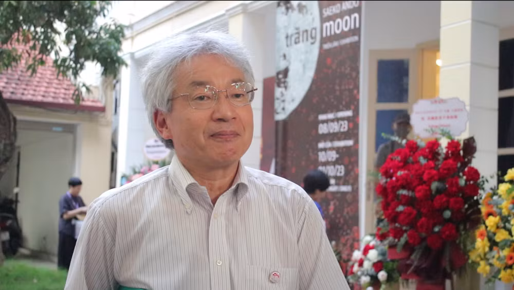 Giám đốc Trung tâm Giao lưu Văn hóa Nhật Bản tại Việt Nam Doi Katsuma phát biểu về ý nghĩa của sự kiện