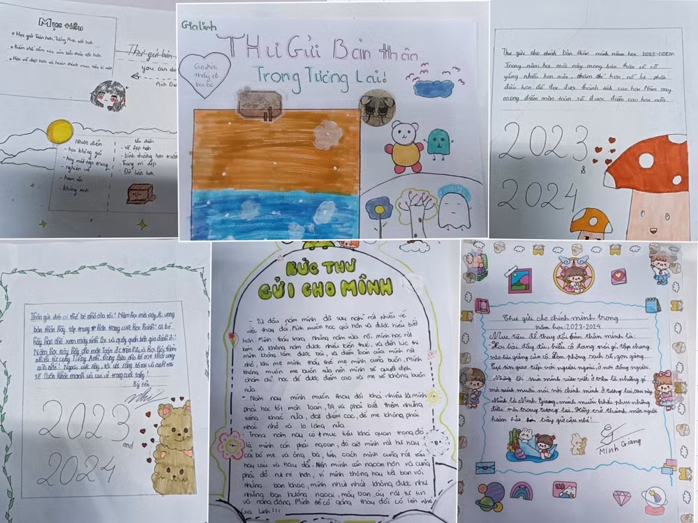 Những bức thư viết tay là kết quả sau môn học trí tuệ cảm xúc và được tập hợp như những lời chúc ý nghĩa cho năm học mới